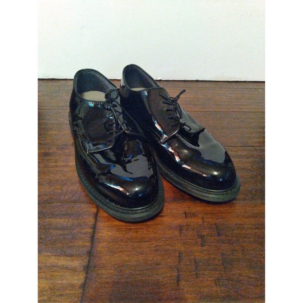 Classic Black Patent Leather Oxford Dress Shoes Lace-Up Formal Business Uniform